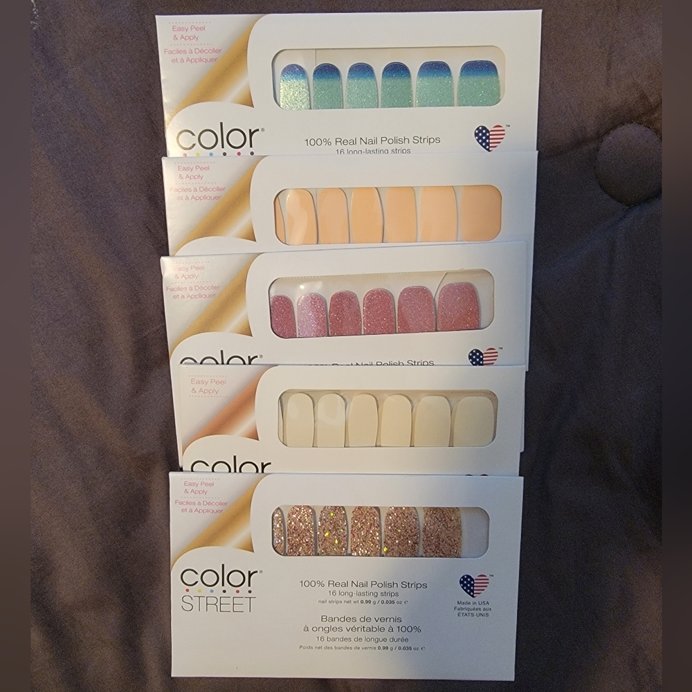 Lot of 5 Color Street Nail Polish Sets with Retired Sets